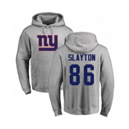 Football New York Giants #86 Darius Slayton Ash Name & Number Logo Pullover Hoodie - Jersey