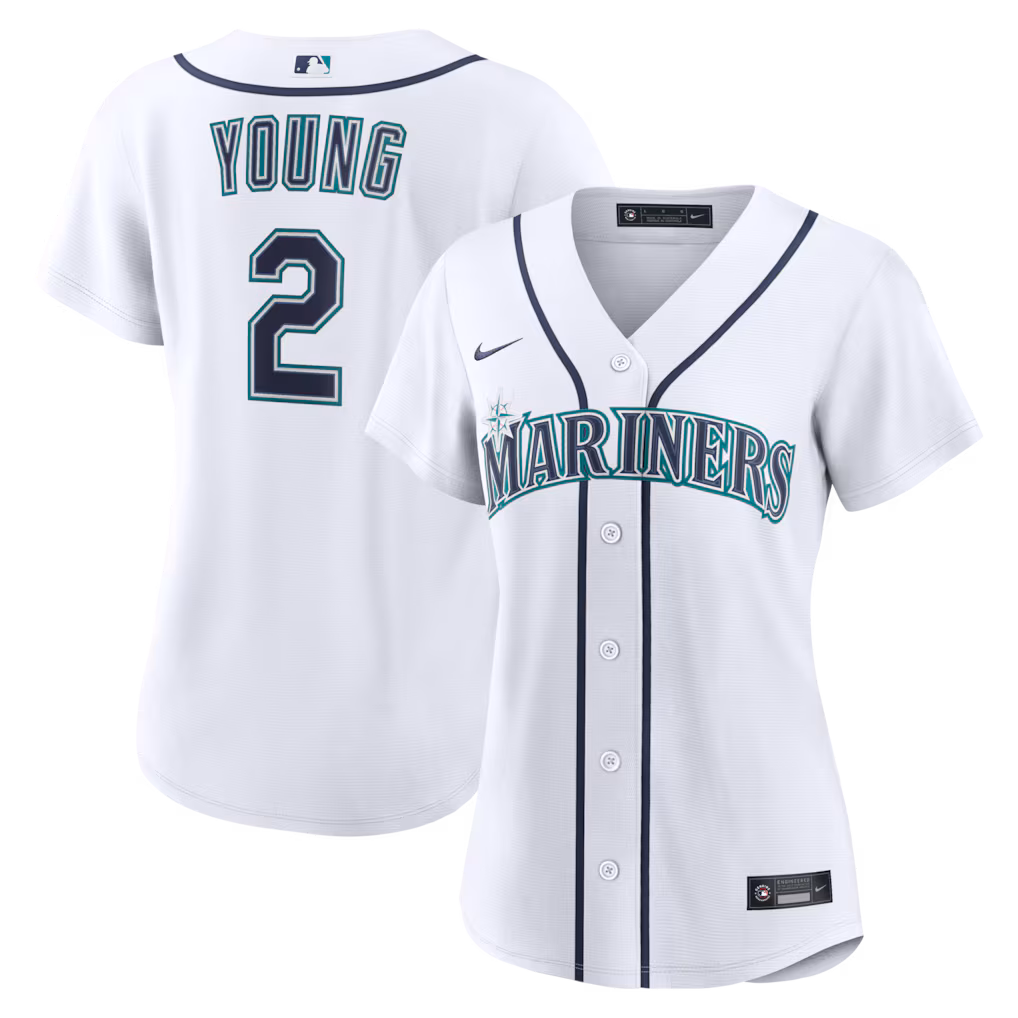 Women's Seattle Mariners Cole Young Nike White Home Replica Jersey - Jersey