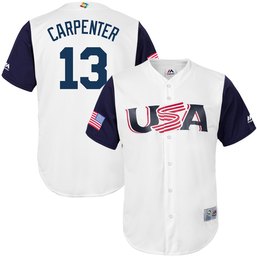 Men's USA Baseball Matt Carpenter Majestic White 2017 World Baseball Classic Replica Jersey - Jersey