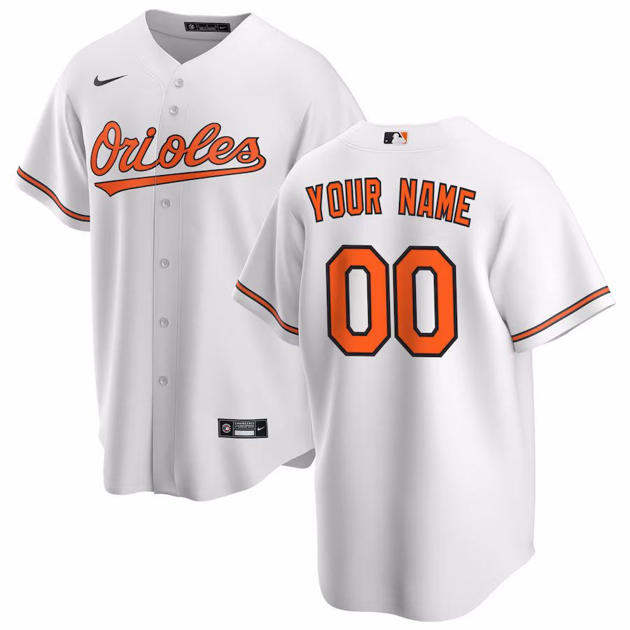 Men's Baltimore Orioles Nike White Home Replica Custom Jersey - Jersey