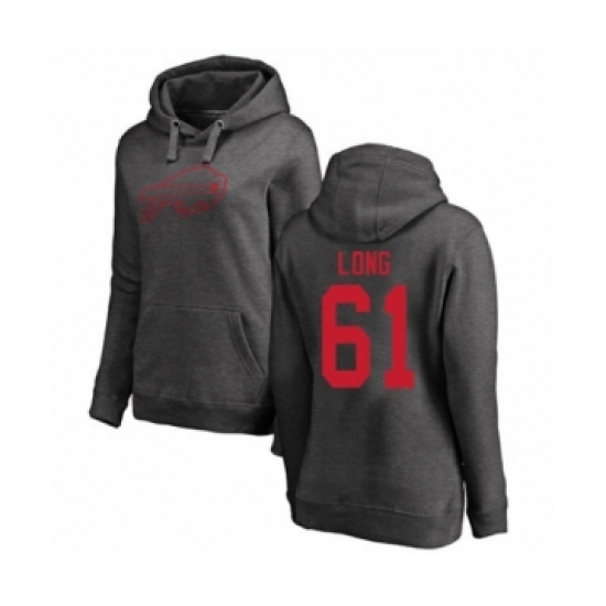 Football Women's Buffalo Bills #61 Spencer Long Ash One Color Pullover Hoodie - Jersey