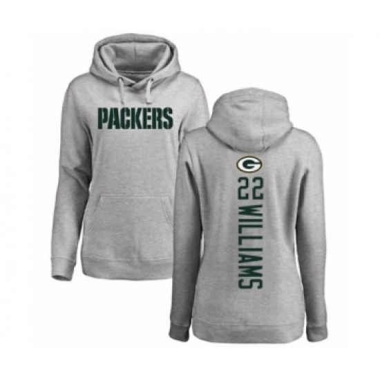 Football Women's Green Bay Packers #22 Dexter Williams Ash Backer Hoodie - Jersey