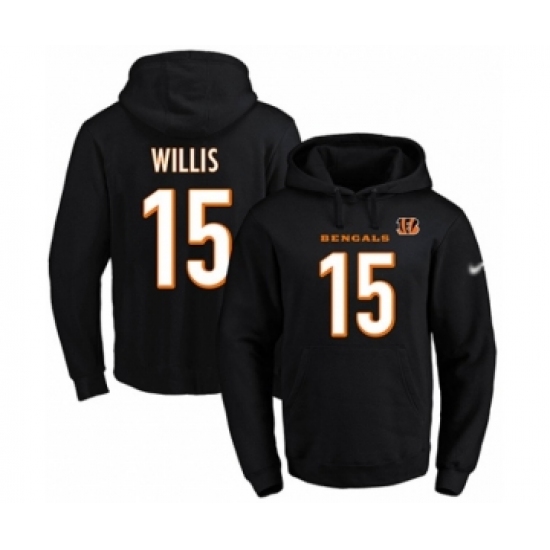 Football Men's Cincinnati Bengals #15 Damion Willis Black Name & Number Pullover Hoodie - Jersey