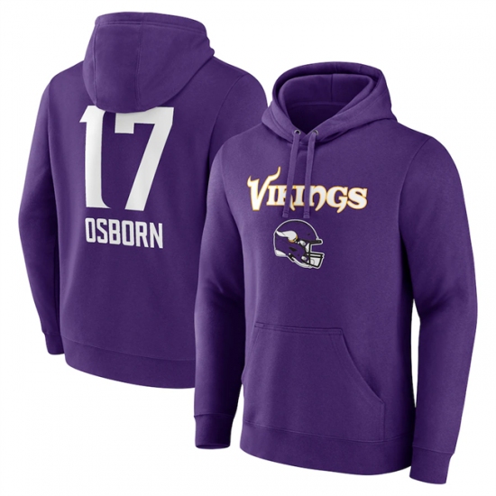 Men's Minnesota Vikings #17 K.J. Osborn Purple Team Wordmark Player Name & Number Pullover Hoodie - Jersey