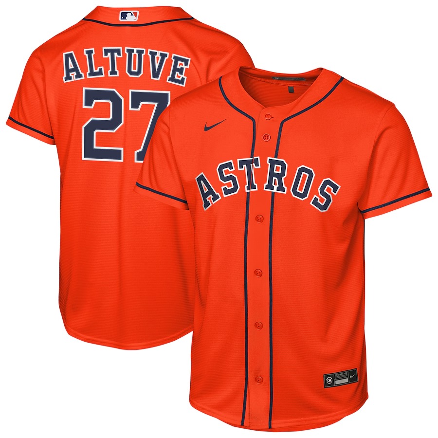 Youth Houston Astros Jose Altuve Nike Orange Alternate Replica Jersey - Jersey