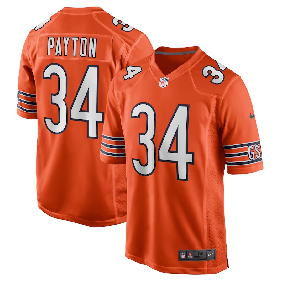 Men's Chicago Bears Walter Payton Nike Orange Retired Player Alternate Game Jersey - Jersey