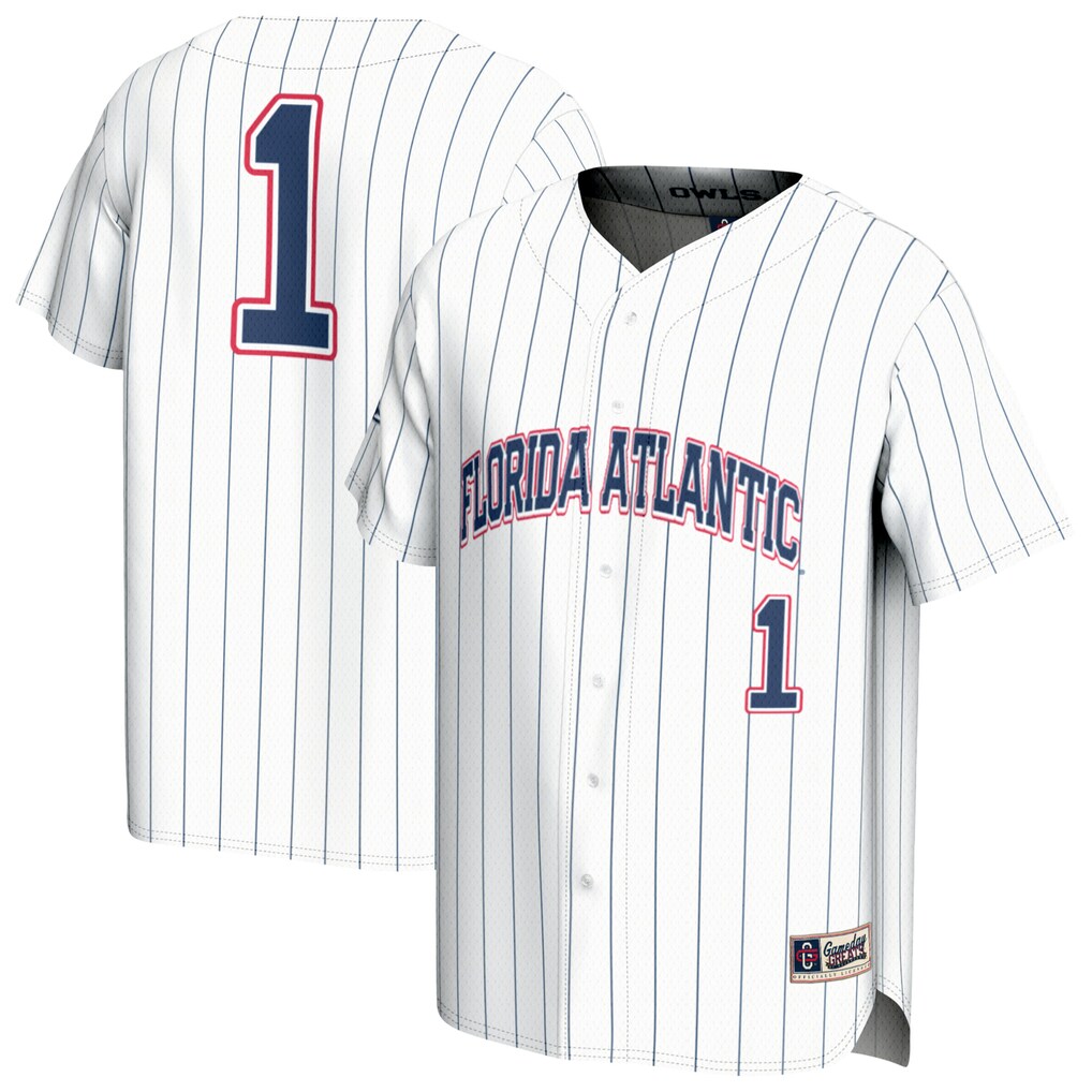 Youth GameDay Greats White #1 Florida Atlantic Owls Collegiate Baseball Fashion Jersey - Jersey