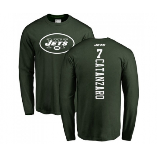 Football New York Jets #7 Chandler Catanzaro Green Backer Long Sleeve T-Shirt - Jersey