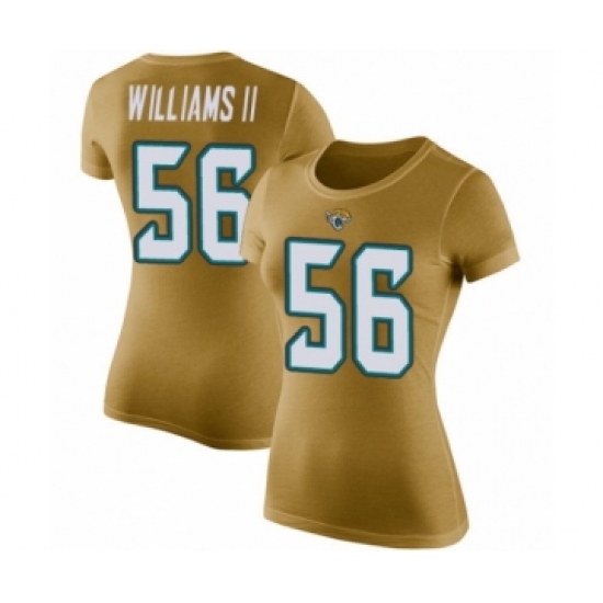 Football Women's Jacksonville Jaguars #56 Quincy Williams II Gold Rush Pride Name & Number T-Shirt - Jersey