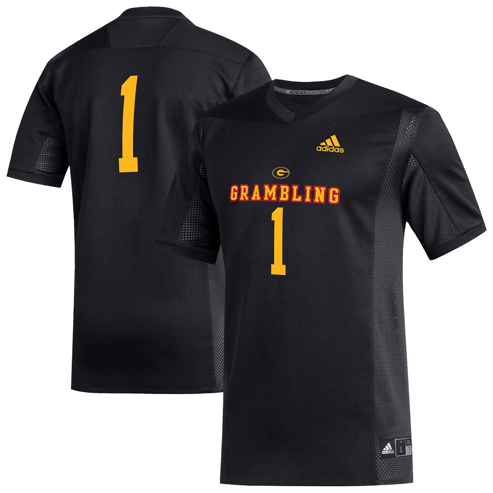 Men's adidas #1 Black Grambling Tigers Replica Football Jersey - Jersey