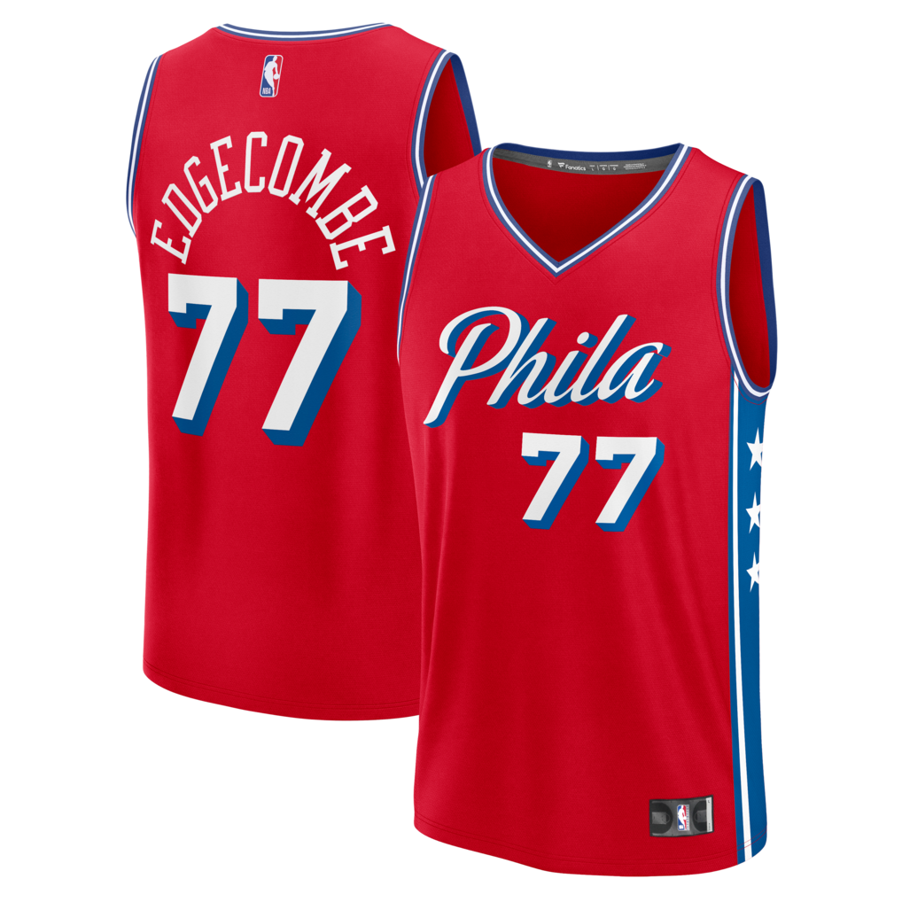 Men's Philadelphia 76ers VJ Edgecombe Fanatics Red Fast Break Replica Player Jersey - Statement Edition - Jersey