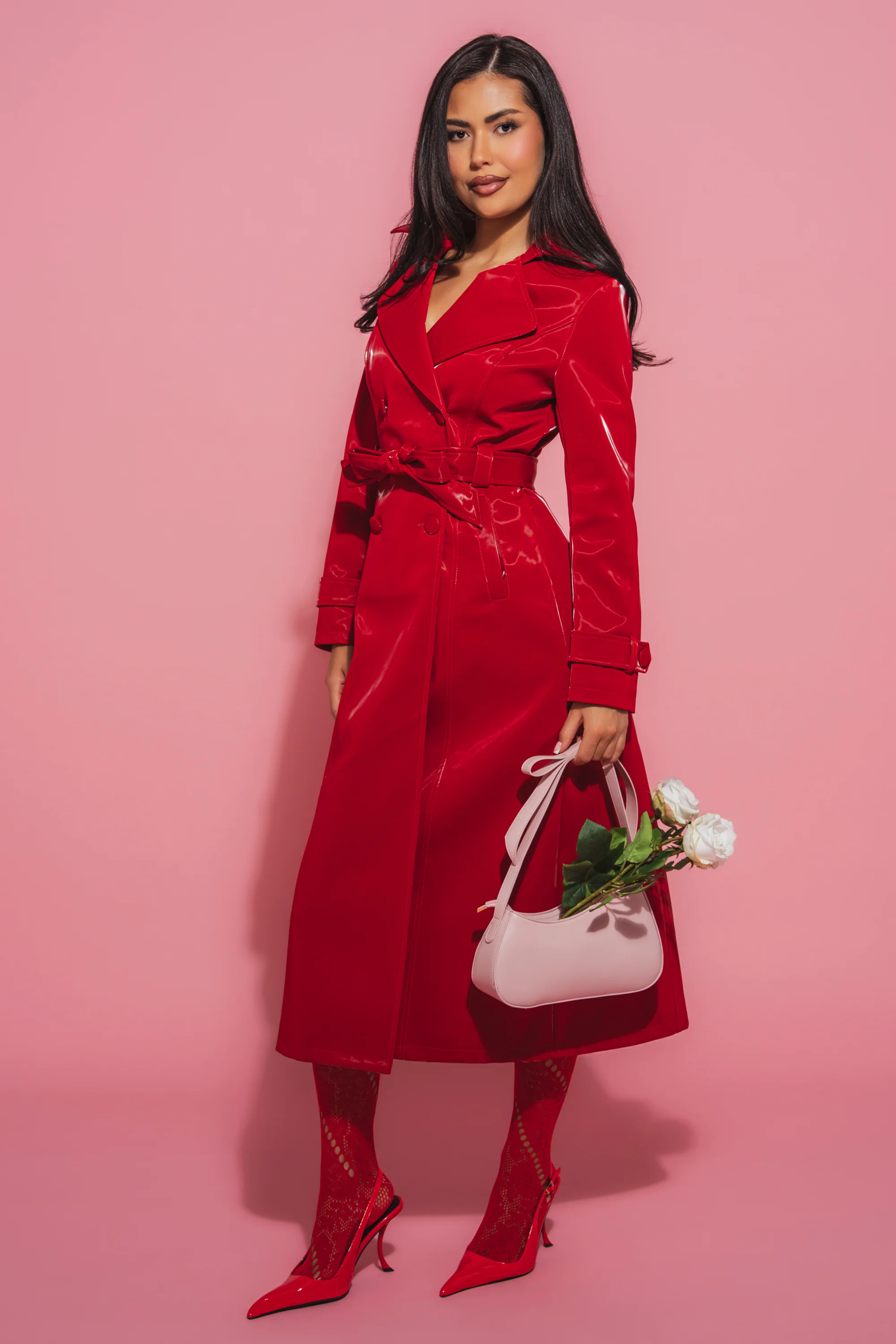DOZEN ROSES LIQUID VELVET TRENCH - Akira Wear
