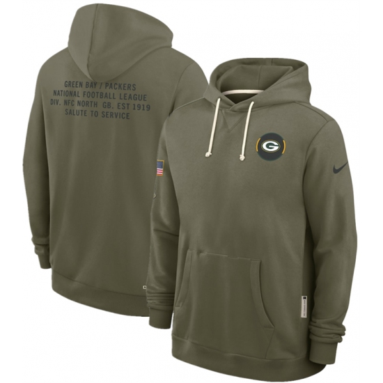 Men's Green Bay Packers Olive 2025 Salute to Service Pullover Hoodie - Jersey