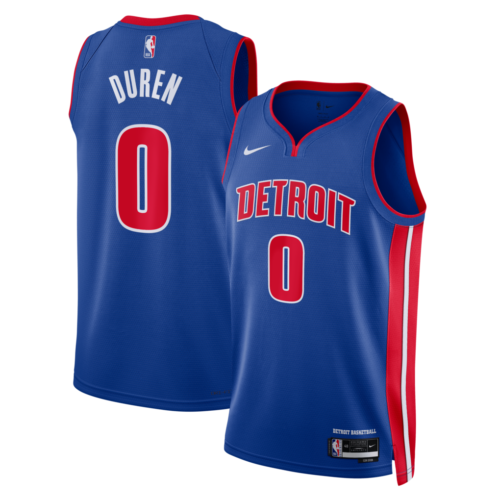 Unisex Detroit Pistons Jalen Duren Nike Blue Swingman Jersey - Icon Edition - Jersey