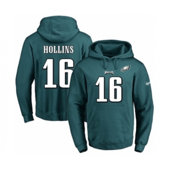 Football Men's Philadelphia Eagles #16 Mack Hollins Green Name & Number Pullover Hoodie - Jersey