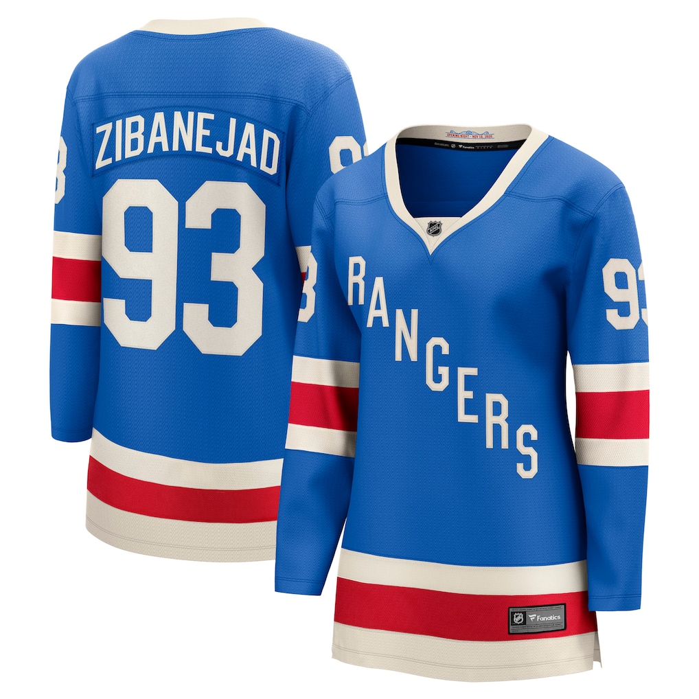 Women's New York Rangers Mika Zibanejad Fanatics Blue Centennial Breakaway Jersey - Jersey