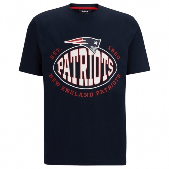 Men's New England Patriots Navy BOSS X Trap T Shirt - Jersey