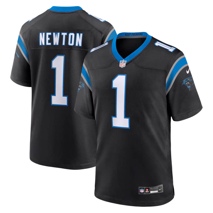 Men's Carolina Panthers Cam Newton Nike Black Team Retired Game Jersey - Jersey