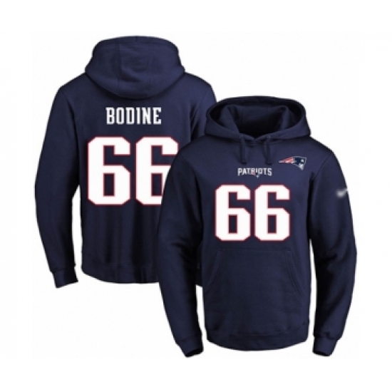 Football Men's New England Patriots #66 Russell Bodine Navy Blue Name & Number Pullover Hoodie - Jersey