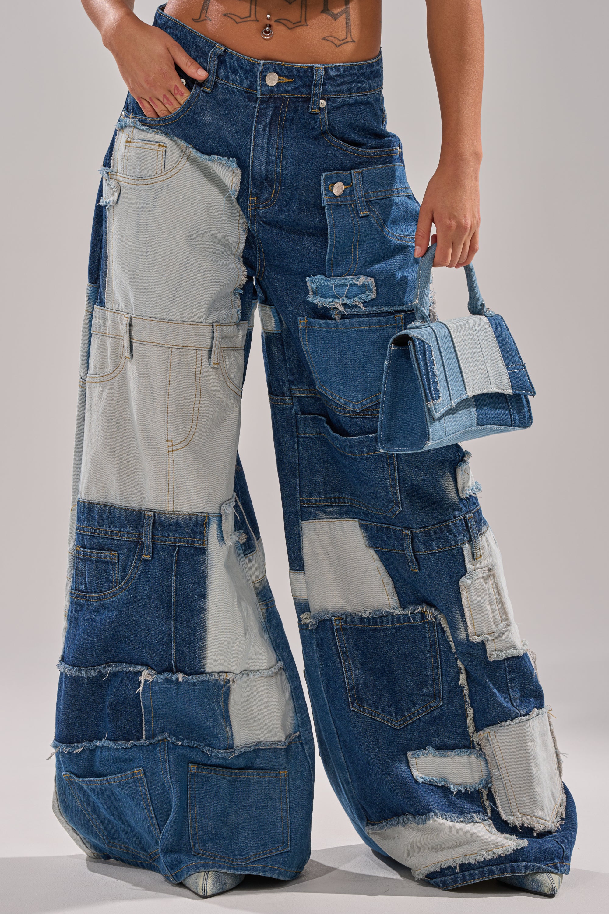 TOO MUCH GOING ON WIDE LEG DENIM - Akira Wear