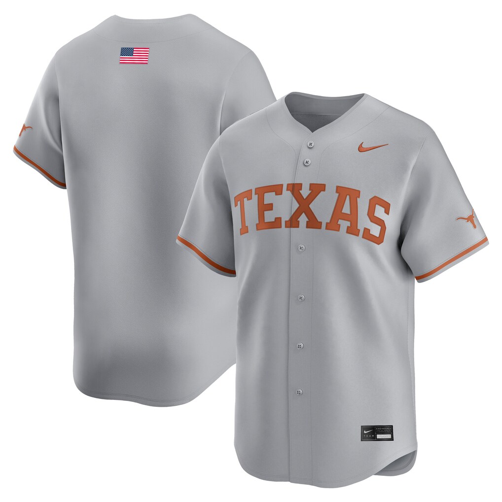 Men's Nike Gray Texas Longhorns Alternate Limited Baseball Jersey - Jersey