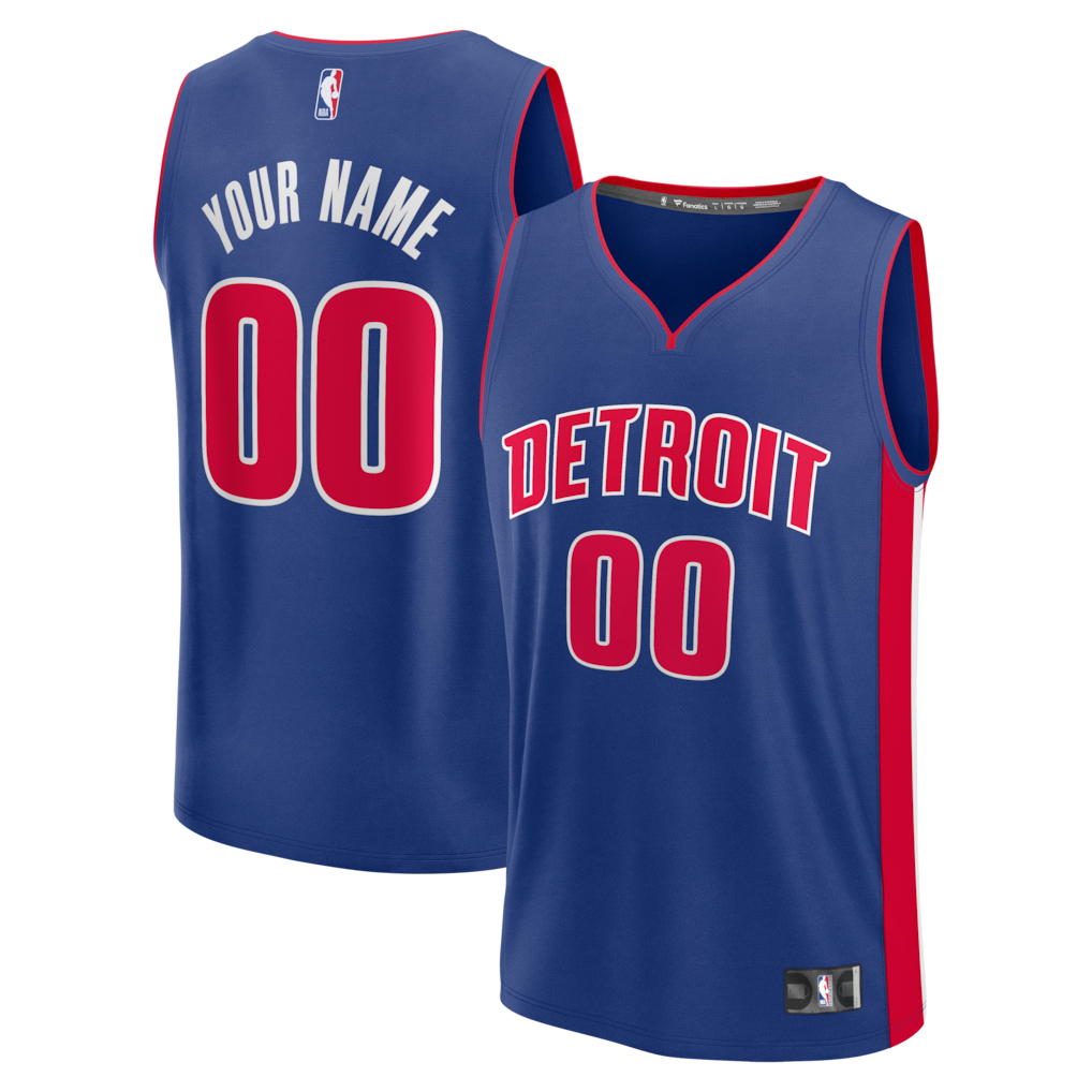 Men's Detroit Pistons Fanatics Blue Fastbreak Custom Jersey - Icon Edition - Jersey