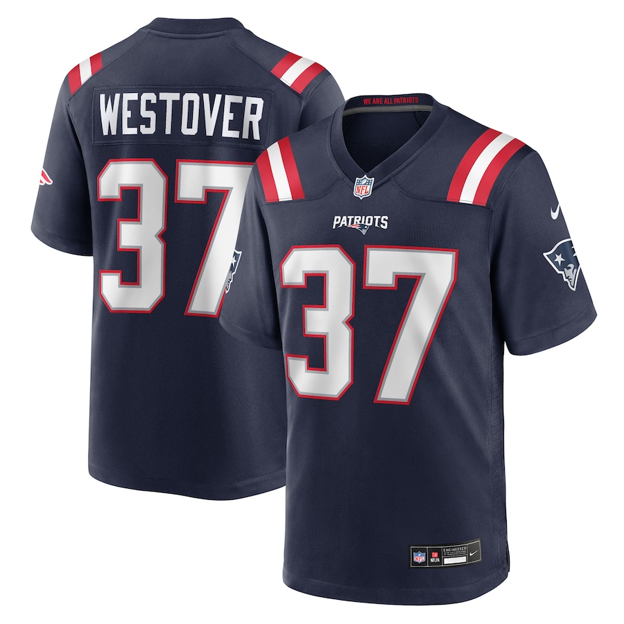 Men's New England Patriots Jack Westover Nike Navy Team Game Jersey - Jersey