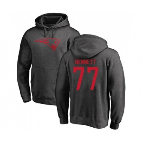Football New England Patriots #77 Michael Bennett Ash One Color Pullover Hoodie - Jersey