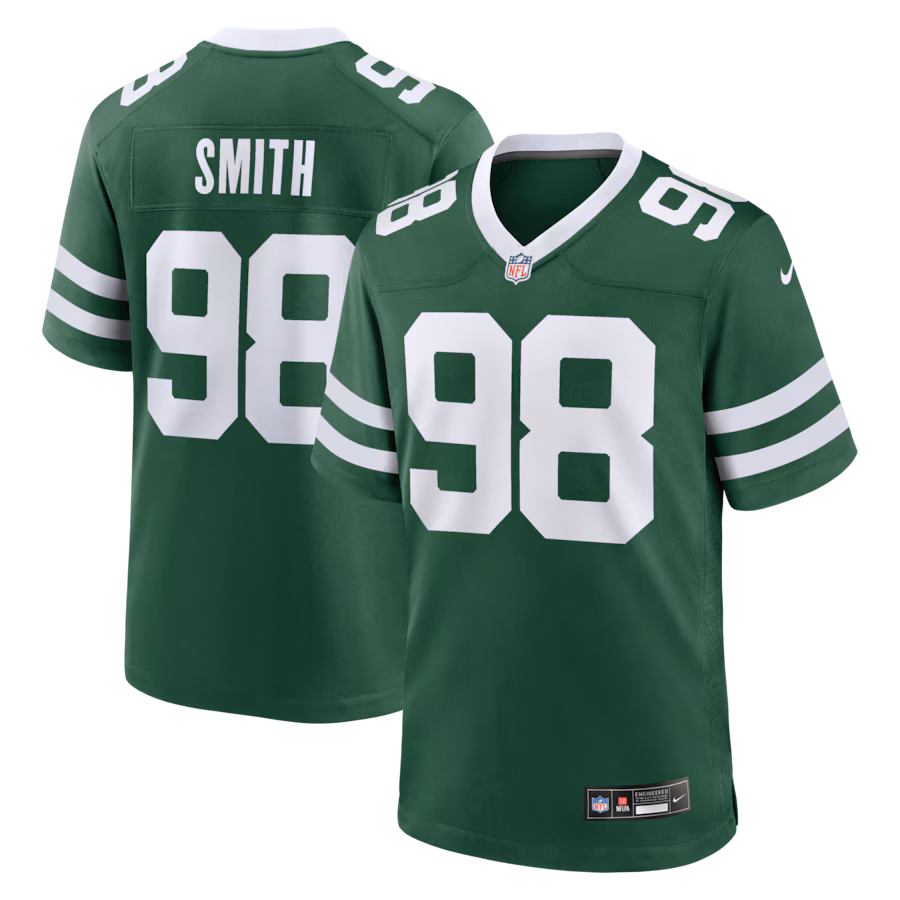 Men's New York Jets Mazi Smith Nike Legacy Green Team Game Jersey - Jersey