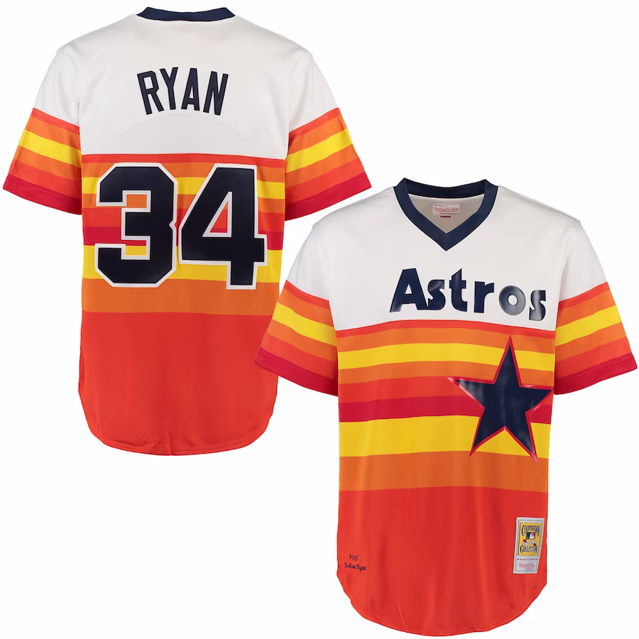 Men's Houston Astros Nolan Ryan Mitchell & Ness White Throwback Authentic Jersey - Jersey