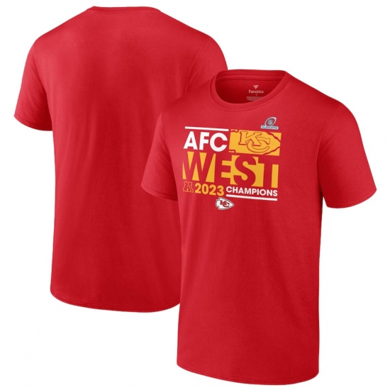 Men's Kansas City Chiefs Red 2023 AFC West Division Champions Big & Tall T-Shirt - Jersey