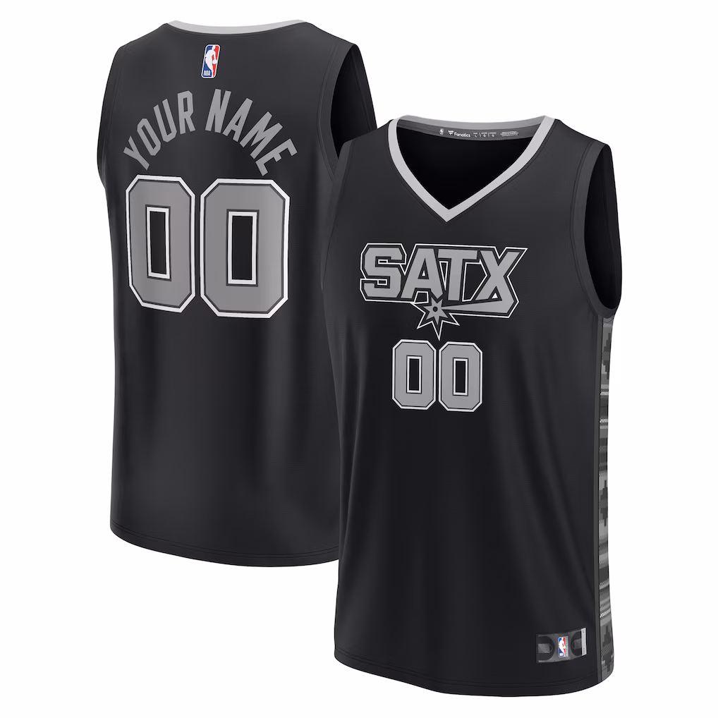 Youth San Antonio Spurs Fanatics Black Fast Break Replica Custom Jersey - Statement Edition - Jersey