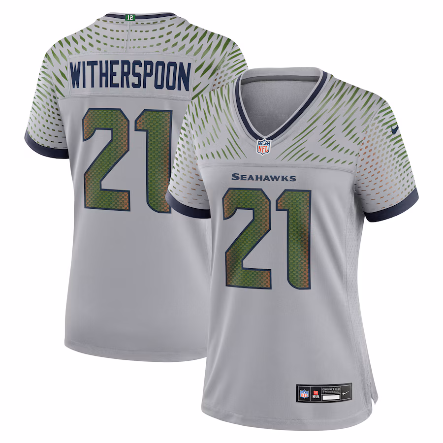 Women's Seattle Seahawks Devon Witherspoon Nike Wolf Gray 2025 Rivalries Collection Game Jersey - Jersey