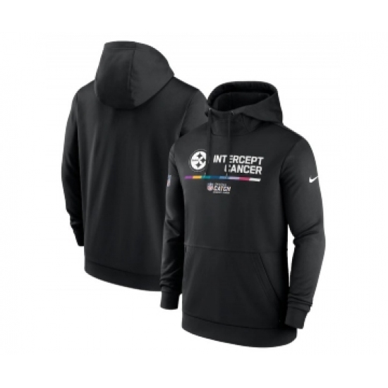Men's Pittsburgh Steelers 2022 Black Crucial Catch Therma Performance Pullover Hoodie - Jersey