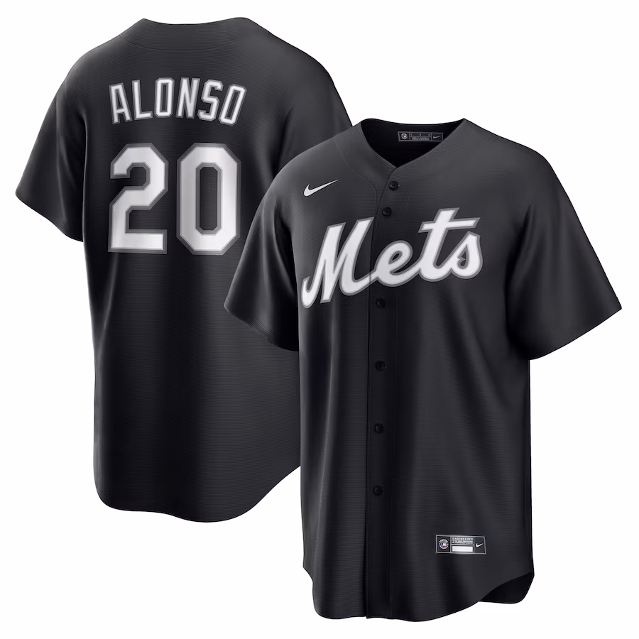 Men's New York Mets Pete Alonso Nike Black Replica Player Jersey - Jersey