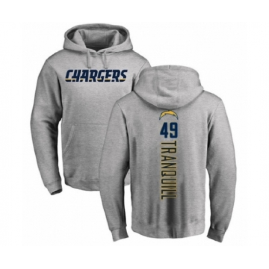 Football Los Angeles Chargers #49 Drue Tranquill Ash Backer Pullover Hoodie - Jersey
