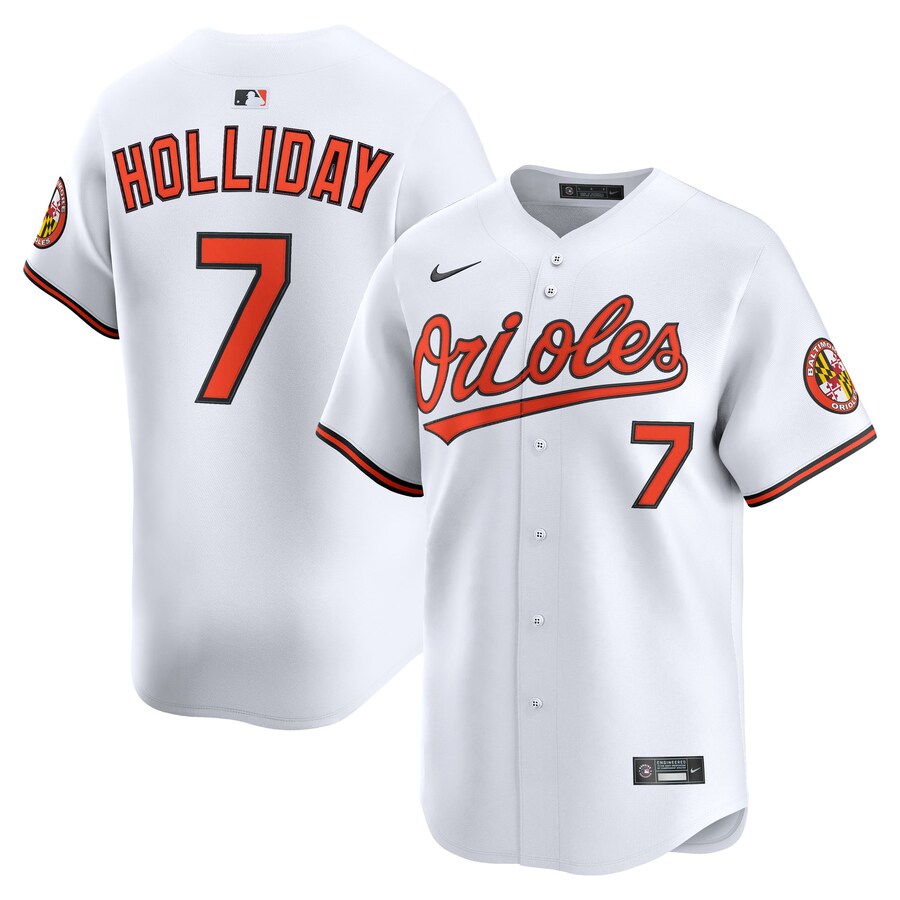 Men's Baltimore Orioles Jackson Holliday Nike White Home Limited Jersey - Jersey