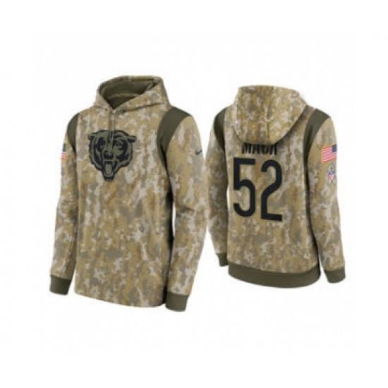 Men's Chicago Bears #52 Khalil Mack Camo 2021 Salute To Service Therma Performance Pullover Football Hoodie - Jersey