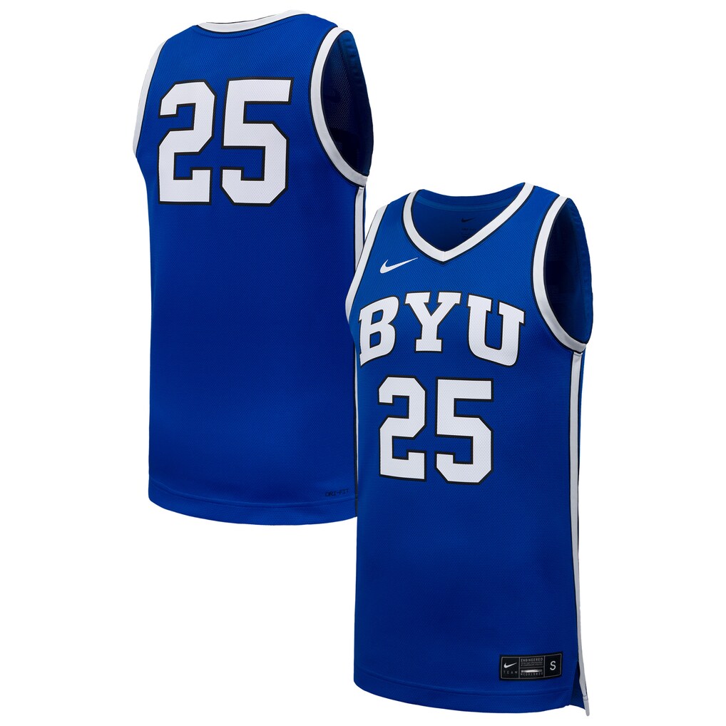 Men's Nike #25 Royal BYU Cougars Replica Basketball Jersey - Jersey