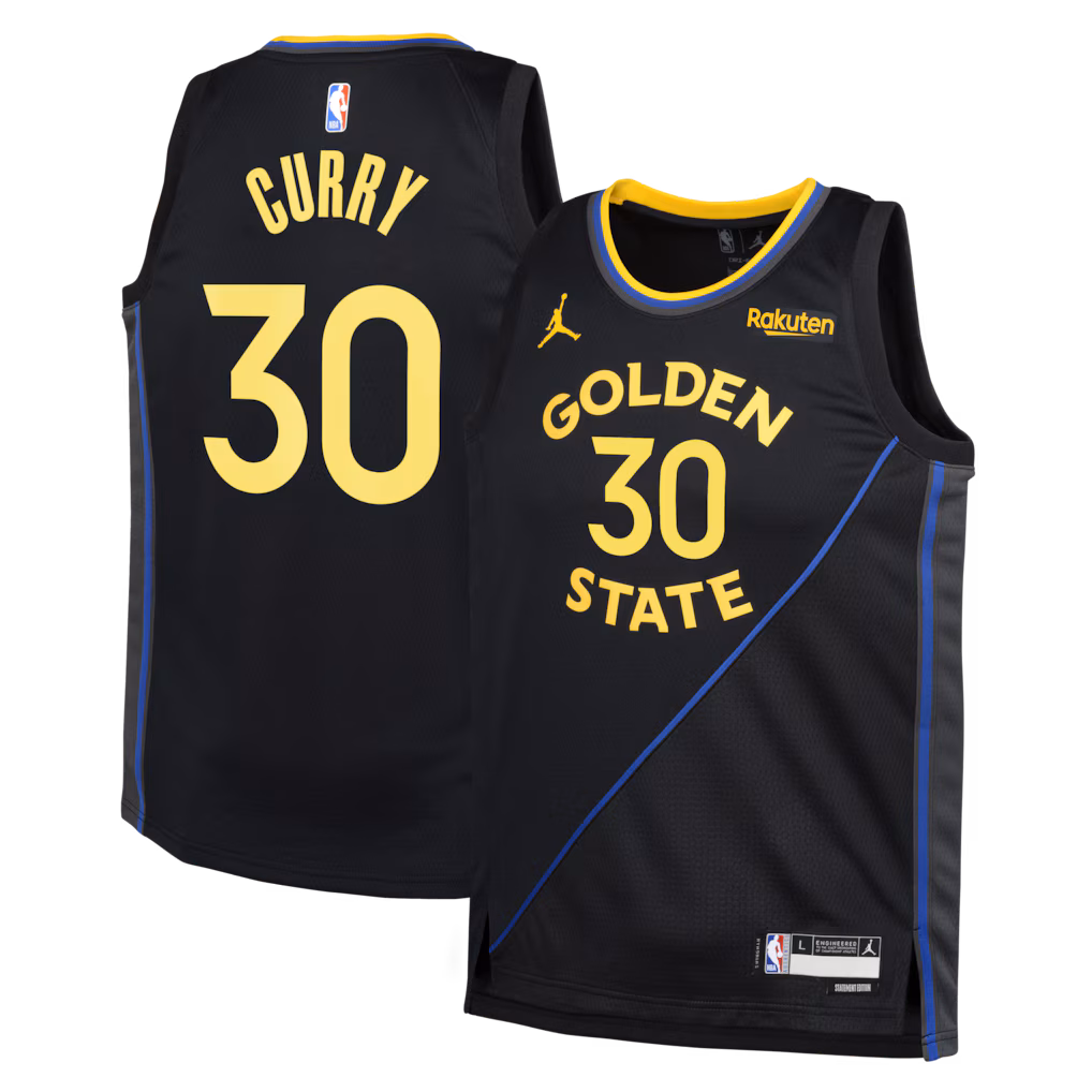 Youth Golden State Warriors Stephen Curry Jordan Brand Black Swingman Player Jersey - Statement Edition - Jersey