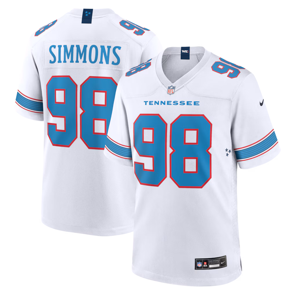 Men's Tennessee Titans Jeffery Simmons Nike White Game Jersey - Jersey