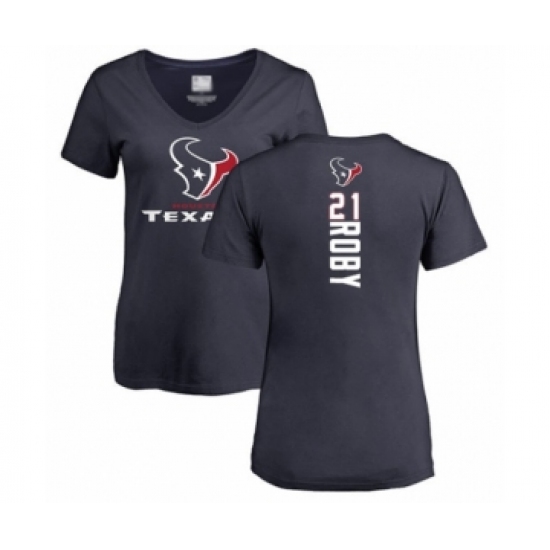 Football Women's Houston Texans #21 Bradley Roby Navy Blue Backer T-Shirt - Jersey