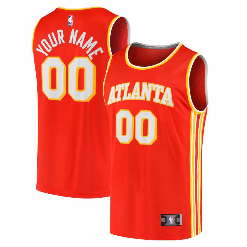 Men's Atlanta Hawks Fanatics Red Fast Break Replica Custom Jersey - Icon Edition - Jersey