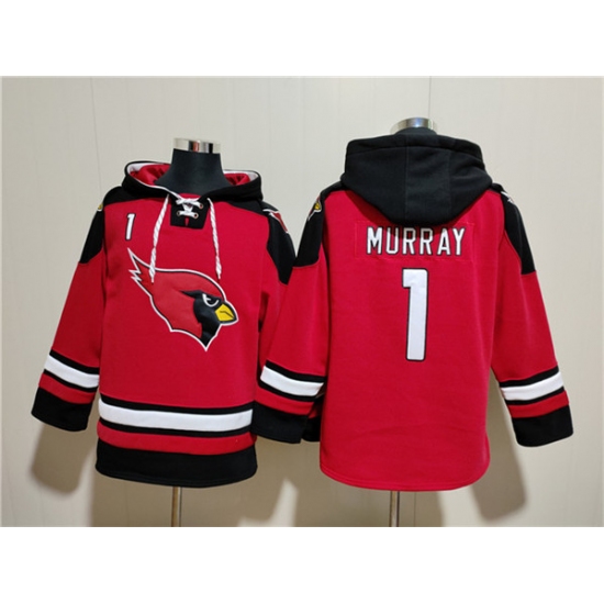 Men's Arizona Cardinals #1 Kyler Murray Red Ageless Must-Have Lace-Up Pullover Hoodie - Jersey