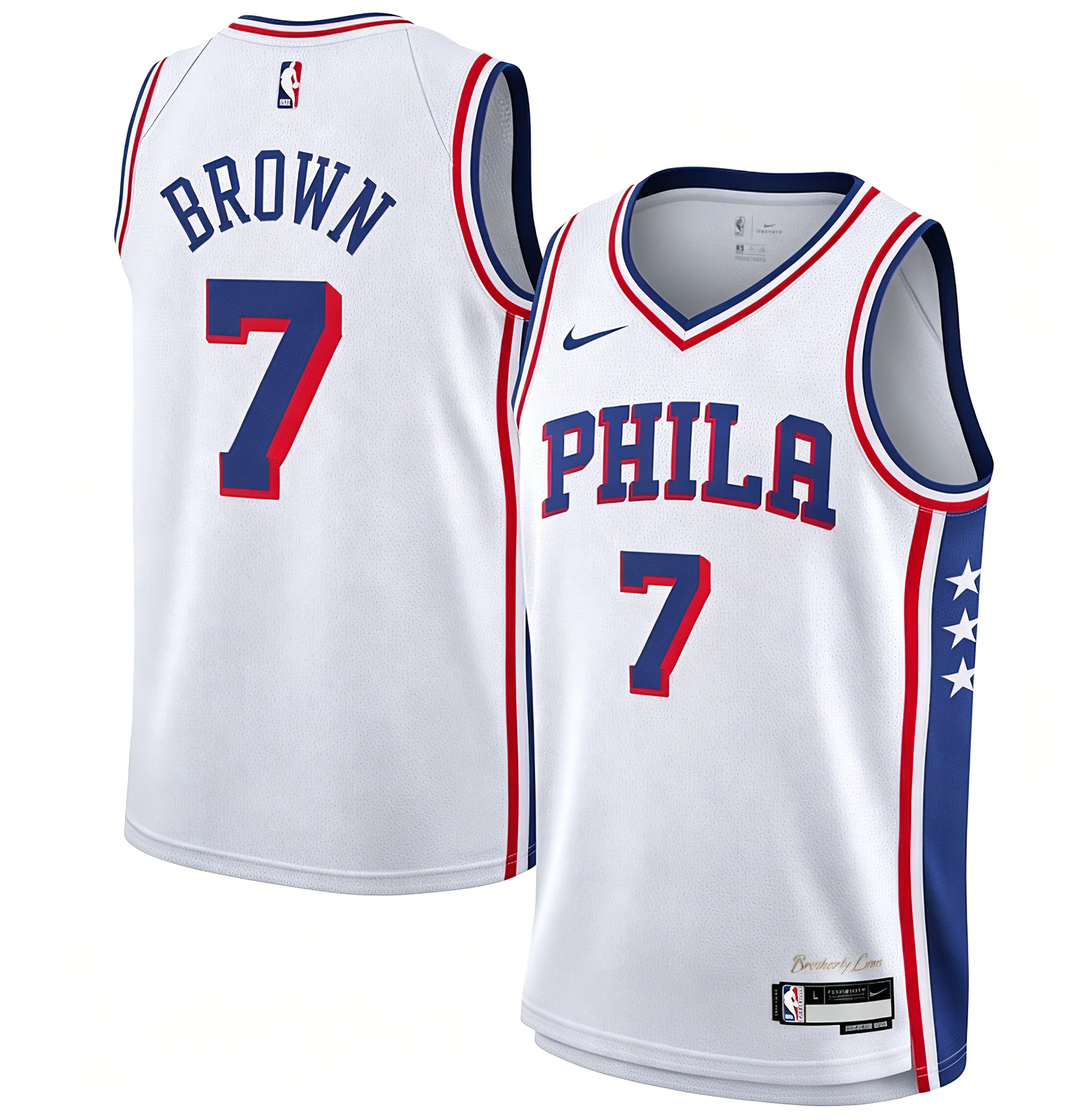 Men's Philadelphia 76ers Jaylen Brown Nike White Swingman Jersey - Association Edition - Jersey