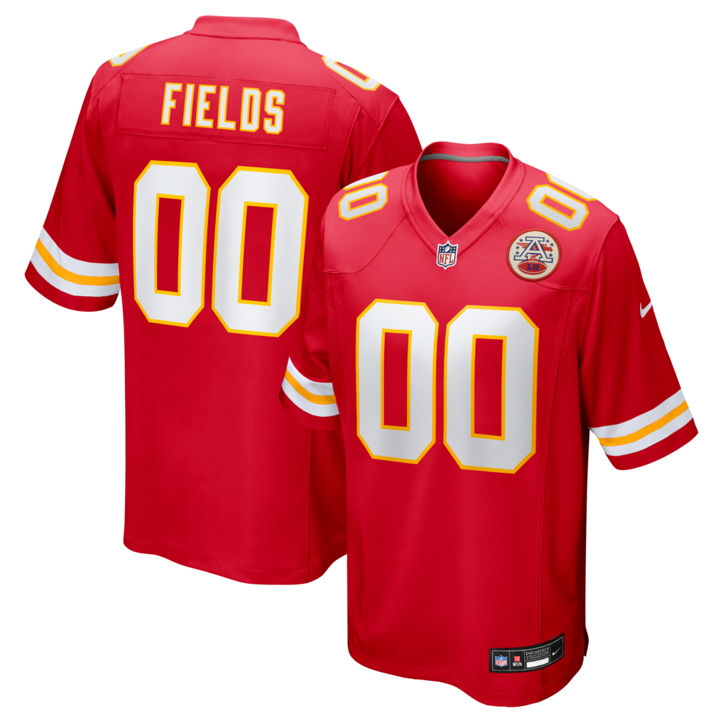 Men's Kansas City Chiefs Justin Fields Nike Red Game Jersey - Jersey
