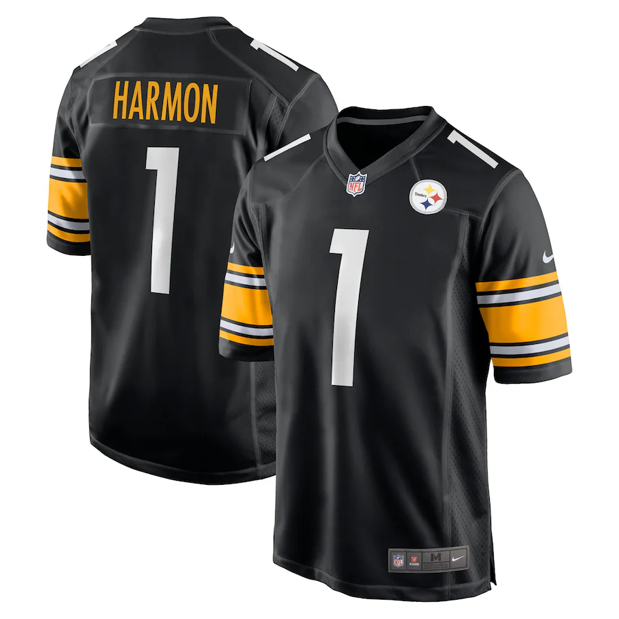 Men's Pittsburgh Steelers Derrick Harmon Nike Black 2025 NFL Draft First Round Pick Game Jersey - Jersey