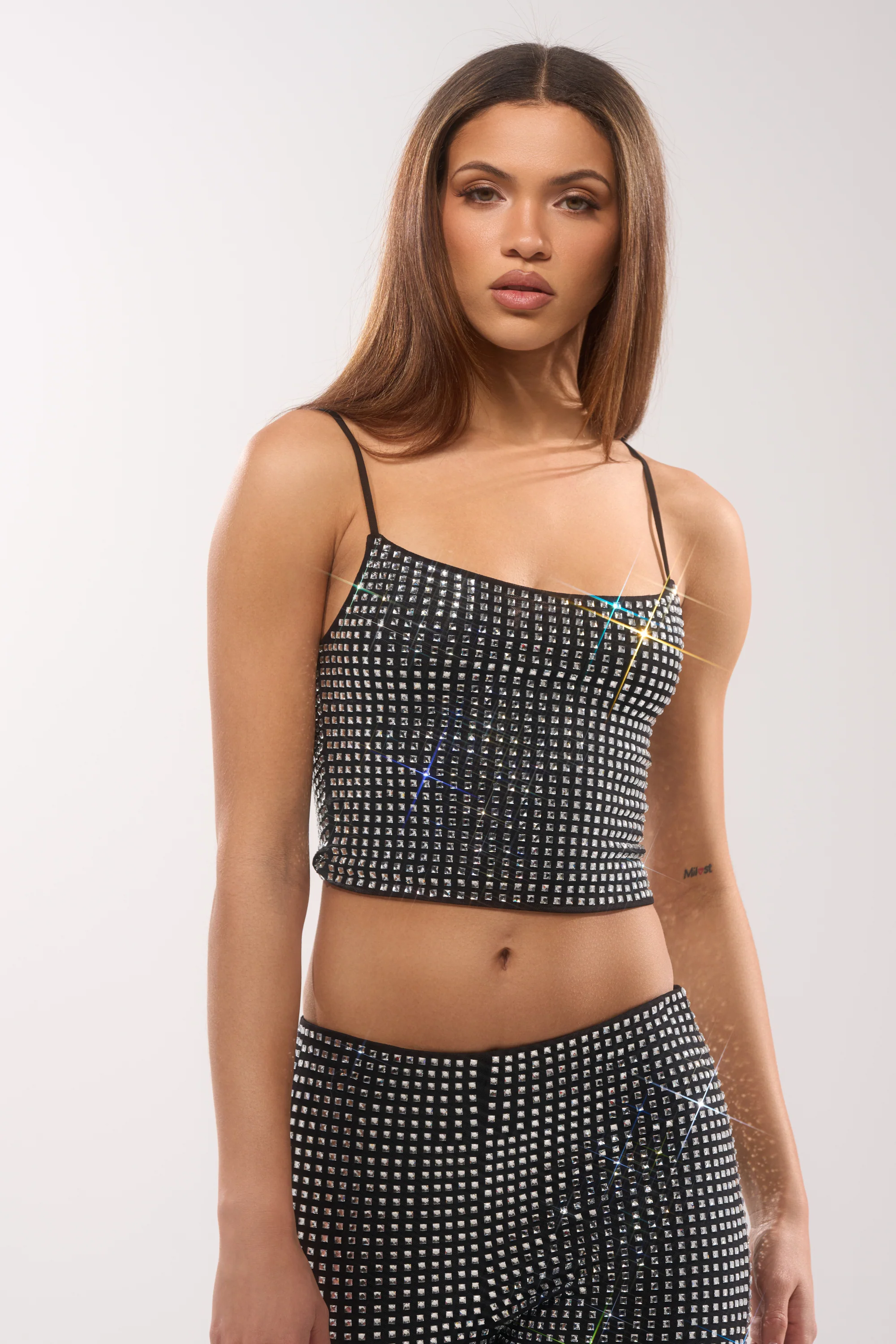 ALL EYES ON ME RHINESTONE BLOUSE - Akira Wear