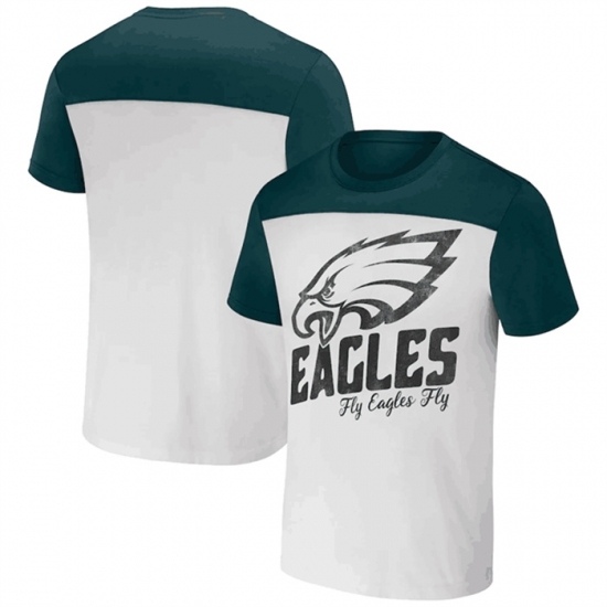 Men's Philadelphia Eagles Cream Green X Darius Rucker Collection Colorblocked T Shirt - Jersey