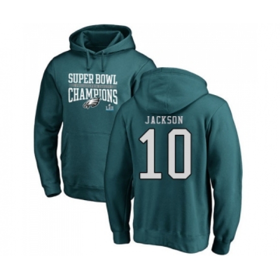 Philadelphia Eagles #10 DeSean Jackson Green Name & Number Logo Pullover Hoodie - Jersey